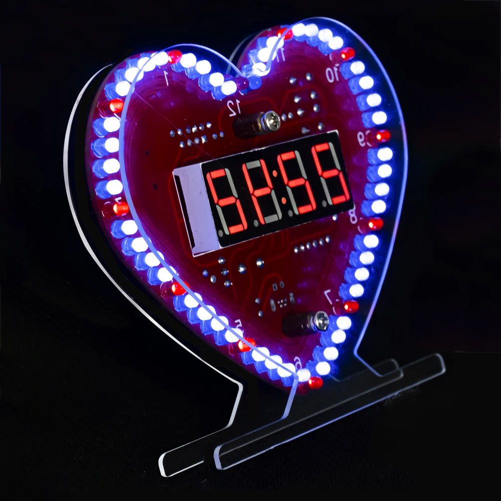 Diy Electronics For Adults - Kit Elektronik DIY Jam LED Berbentuk
