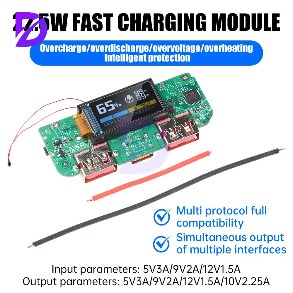 Diy Electronics For Adults - Modul Pengisian Cepat 22.5W Layar Warna