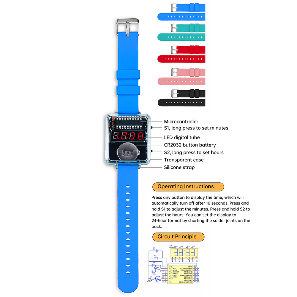 Kit Jam Tangan Elektronik DIY  - Diy Electronics For Adults ulasan dan harga